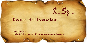 Kvasz Szilveszter névjegykártya