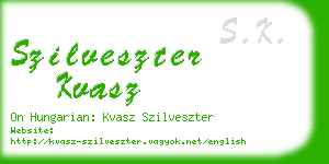 szilveszter kvasz business card